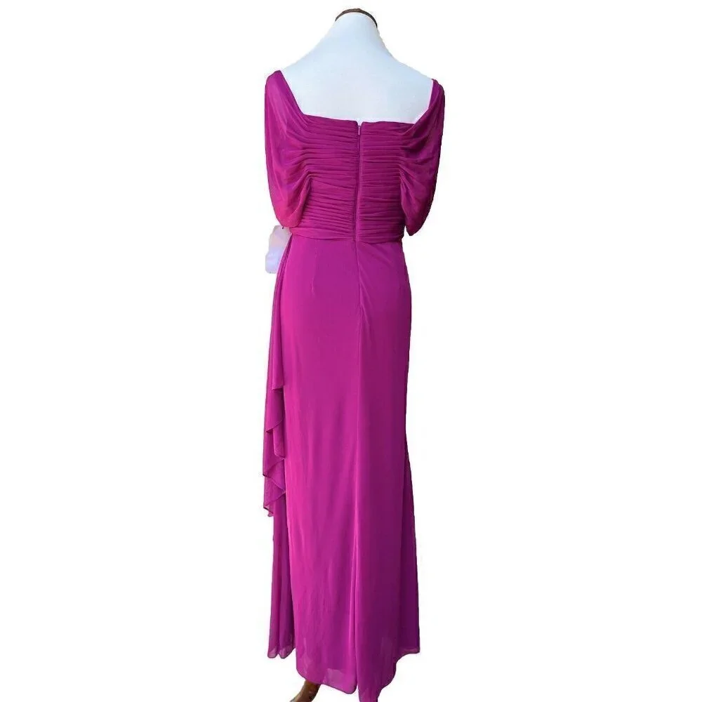 Women's Alex Evenings Shirred Mesh Gown Dress Size 6 Purple NWOT - Picture 9 of 14